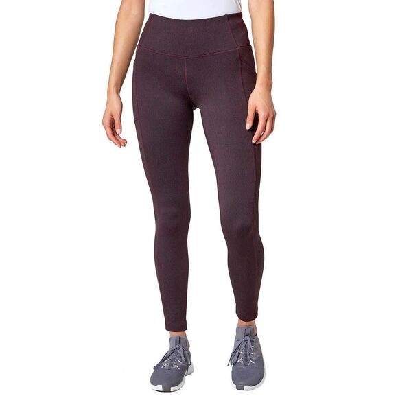 Mondetta Textured Leggings Large Fudge Combo Purple Brushed Jacquard Ankle High - Picture 1 of 5